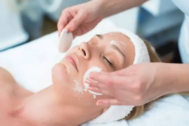 receiving facial exfoliation